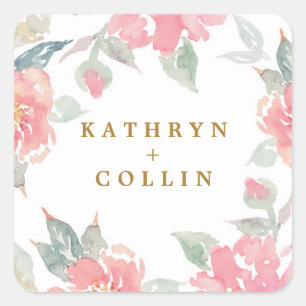 SELLOS pegatinas DE BODA DE COLOR DE AGUA