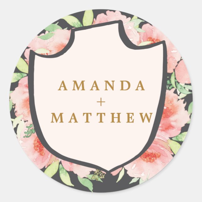 SELLOS pegatinas ELEGANTES BODAS DE CALIGRAFÍA (Anverso)