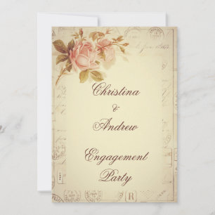 Sellos Postales Vintage de París Rosas Chic Compro