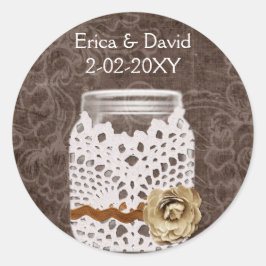 sellos rústicos de boda de tarro de masón