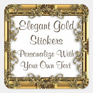 Sellos Y Pegatinas De Oro Elegantes