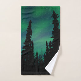 Selva de cielo verde de la noche de las luces del 