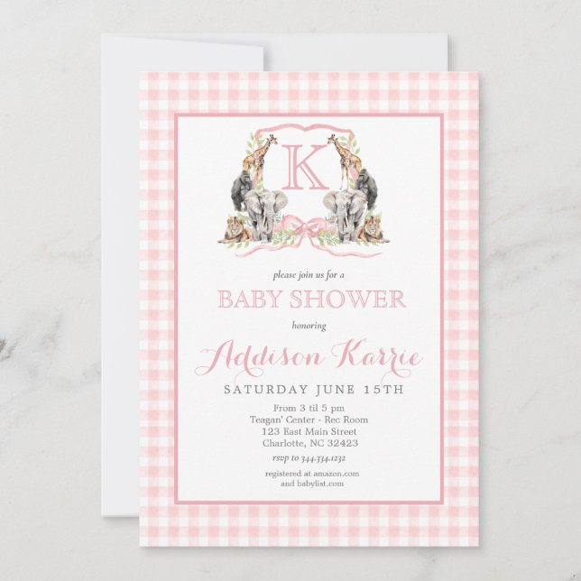 Selva de invitación a Baby Shower para Safari Prep (Anverso)