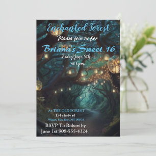 Selva Encantada Led Light Sweet 16 Invitaciones