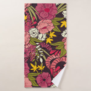 Selva floral con patrón de serpientes, flor tropi