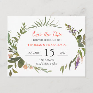 Selva la acuarela Guardar la tarjeta de fecha