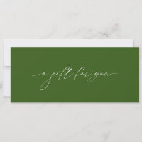 Selva Olive Green Elegant Moderant Gift Certificat