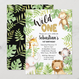 Selva salvaje Un primer cumpleaños Invitación Safa