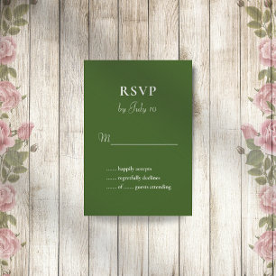 Selva verde simple elegante boda rsvp