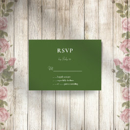 Selva verde simple elegante boda rsvp