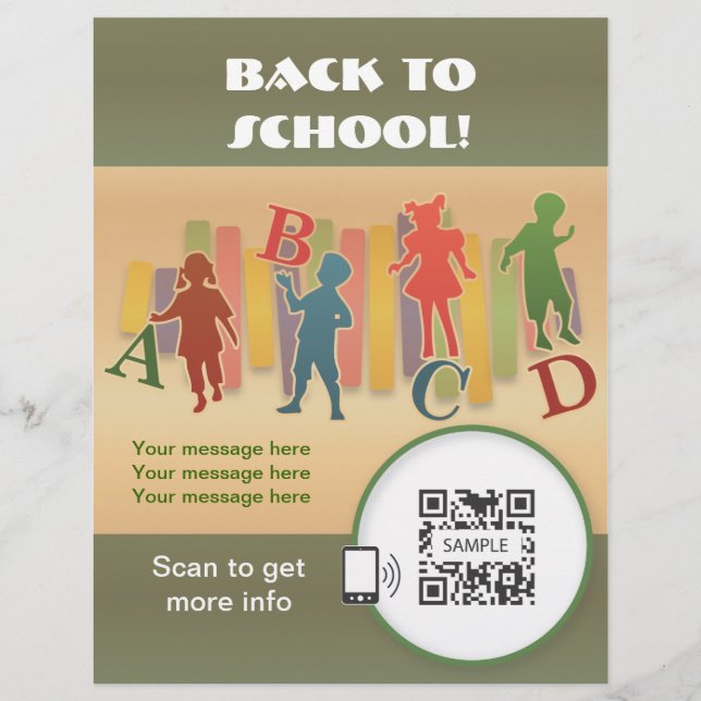 Semana de escuelas de plantilla de volante (Frente)