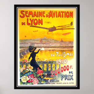 Semana de la aviación Lyon France 1910 Impresión P