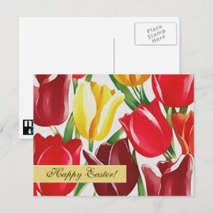 Semana Santa. Postales de pintura de tulipanes de