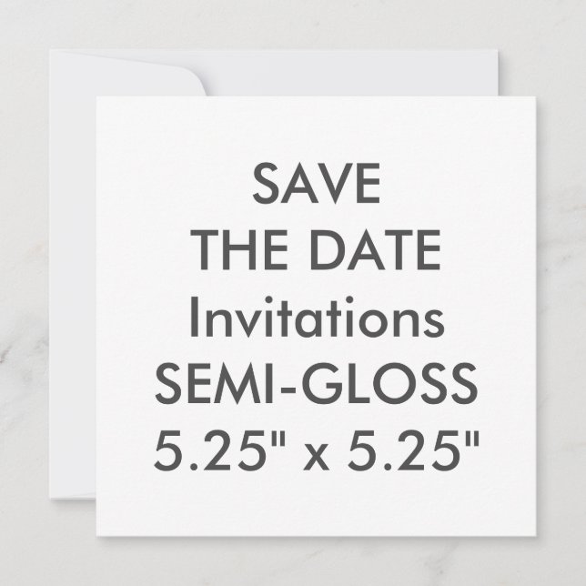 SEMI-GLOSS 110lb 5.25" Invitaciones a boda cuadrad (Anverso)