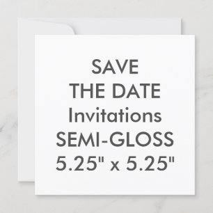 SEMI-GLOSS 110lb 5.25" Invitaciones a boda cuadrad