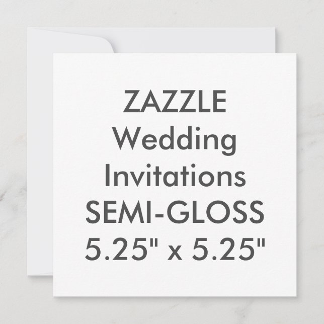 SEMI-GLOSS 110lb 5.25" Invitaciones a boda cuadrad (Anverso)