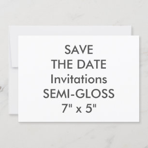 SEMI-GLOSS 110lb 7" x 5" Invitaciones a matrimonio