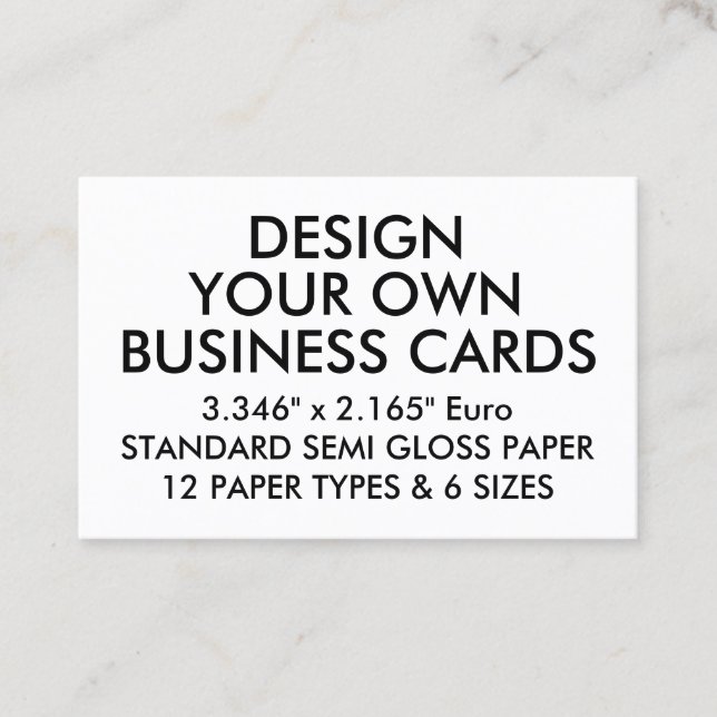 SEMI tarjetas de visita euro personalizadas (Anverso)