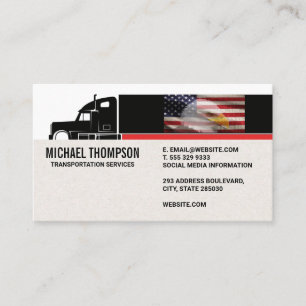 Semi Truck   Bandera estadounidense   Tarjeta de p