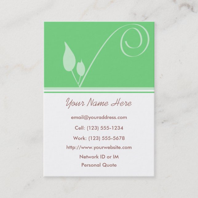 Semilla de la tarjeta de visita del perfil de la (Anverso)