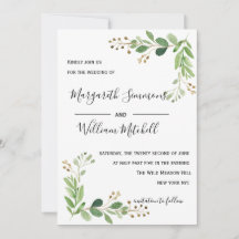 Semilla de verano deja Watercolor Invitación a la 