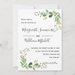 Semilla de verano deja Watercolor Invitación a la 