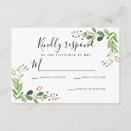 Semilla de verano hojas de acuarela Boda RSVP