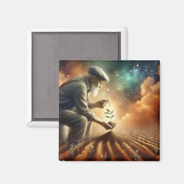 "Semillas de renovación" imán refrigerador (Anverso/Reverso)