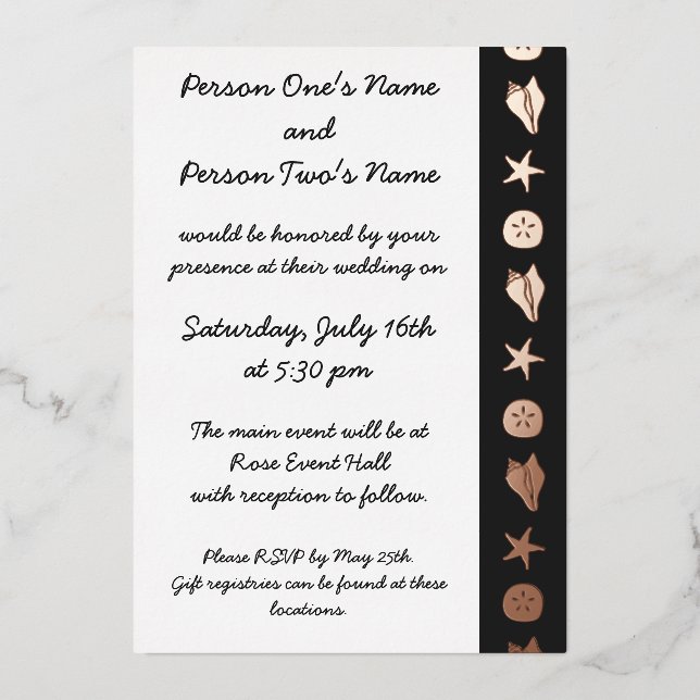 Semillas de verano en invitación al Relieve metali (Anverso)