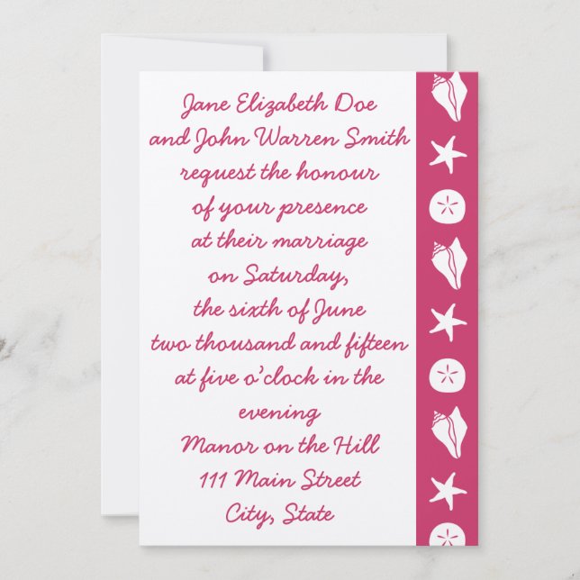 Semillas de verano en la invitación a la boda de f (Anverso)