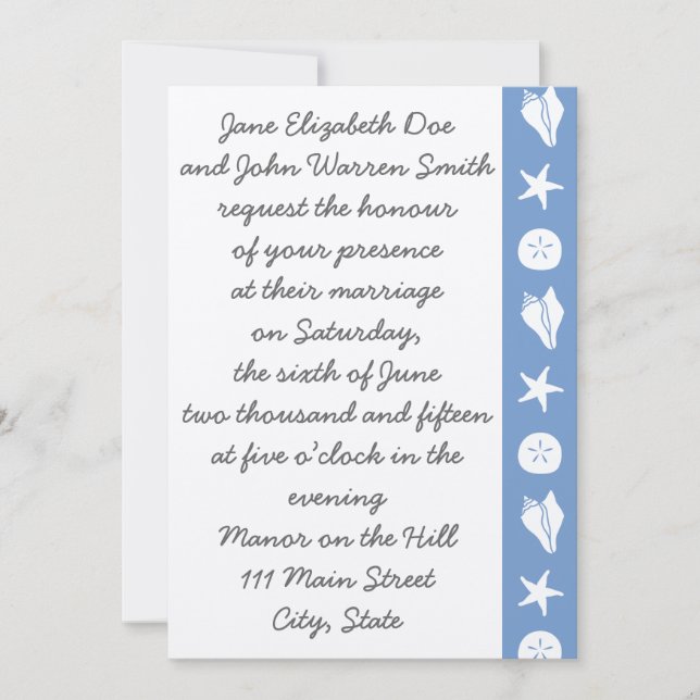 Semillas de verano en la invitación a la boda de P (Anverso)
