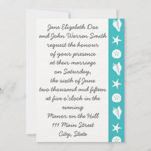 Semillas de verano en la invitación a la boda turq