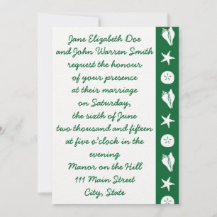 Semillas de verano en la invitación a la boda verd