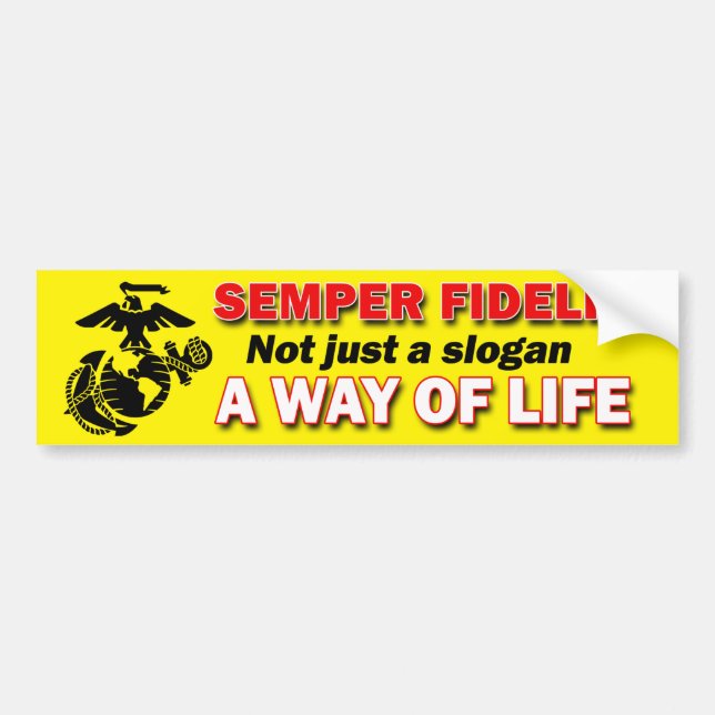 Semper Fidelis una pegatina de parachoques de vida (Frente)