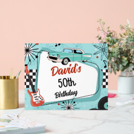 Señal Acrílica 1950's Retro Red & Blue Birthday Party