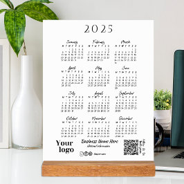 Señal Acrílica 2025 Año Calendario Tipografía del guión Blanco