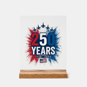 Señal Acrílica 250 Años Aniversario Jets Patrióticos Diseño Vecto