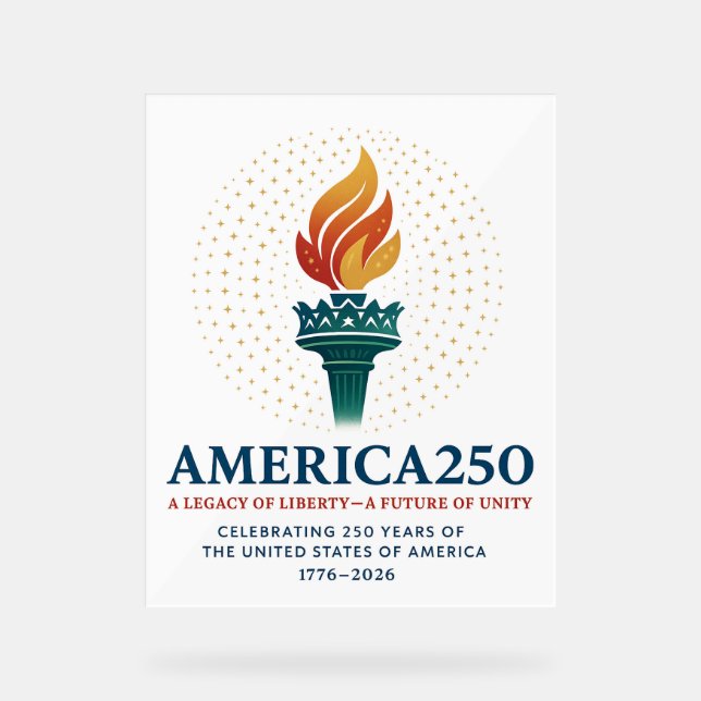 Señal Acrílica 250 cumpleaños de Estados Unidos (Anverso)