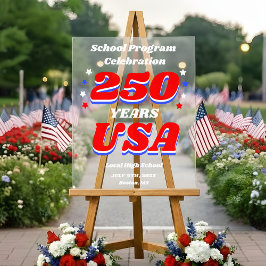 Señal Acrílica 250 Years USA Educational Program Welcome