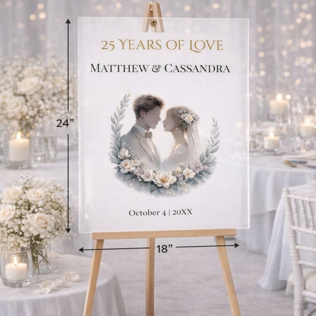 Señal Acrílica 25th Wedding Anniversary Heirloom-Like Celebration (Subido por el creador)