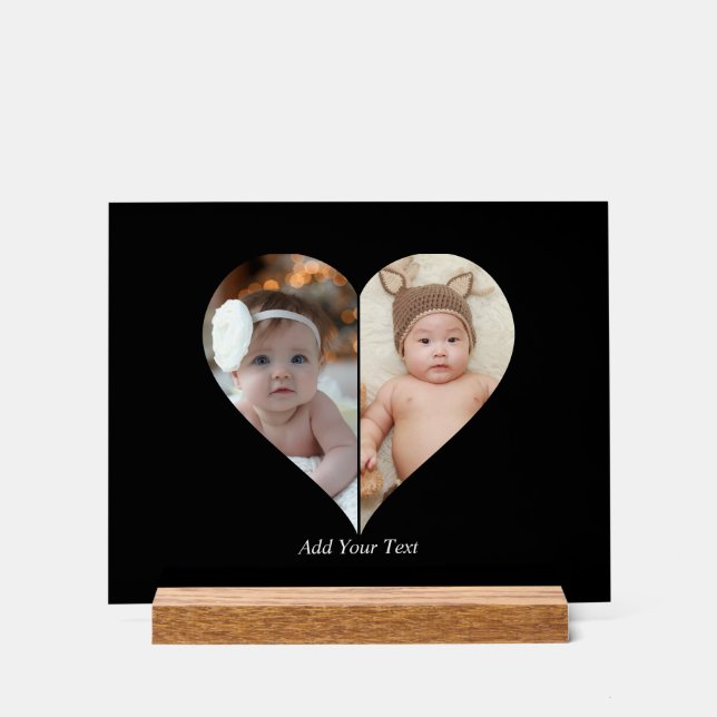 Señal Acrílica 2 Poster de Collage de fotos en forma de corazón (Anverso)