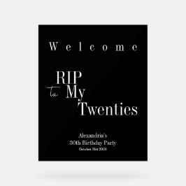 Señal Acrílica 30 AÑOS QEPD Bienvenida Fiesta 20