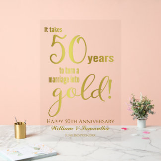Señal Acrílica 50.º Aniversario Boda