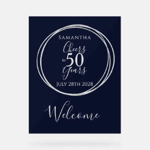 Señal Acrílica 50 años Bienvenidos a la Armada Fiesta de 50 años