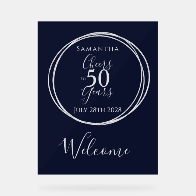 Señal Acrílica 50 años Bienvenidos a la Armada Fiesta de 50 años (Anverso)
