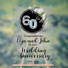 Señal Acrílica 60º Aniversario de Bodas de Diamante