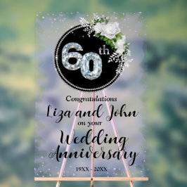 Señal Acrílica 60º Aniversario de Bodas de Diamante