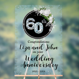 Señal Acrílica 60º Aniversario de Bodas de Diamante