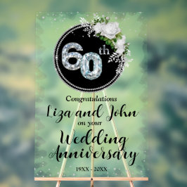Señal Acrílica 60º Aniversario de Bodas de Diamante