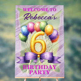 Señal Acrílica 6.º tema del globo de cumpleaños